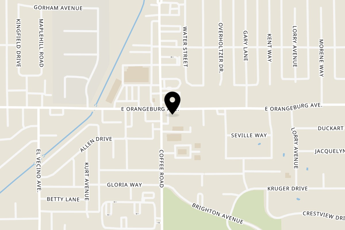 Map showing the location of Five Star Burger Modesto on 1340 Coffee Rd in Modesto