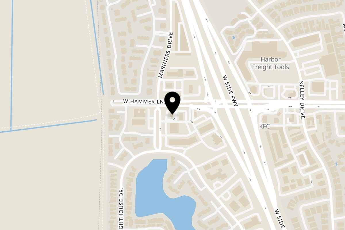Map showing the location of Five Star Burger Stockton on 3558 W Hammer Ln in Stockton