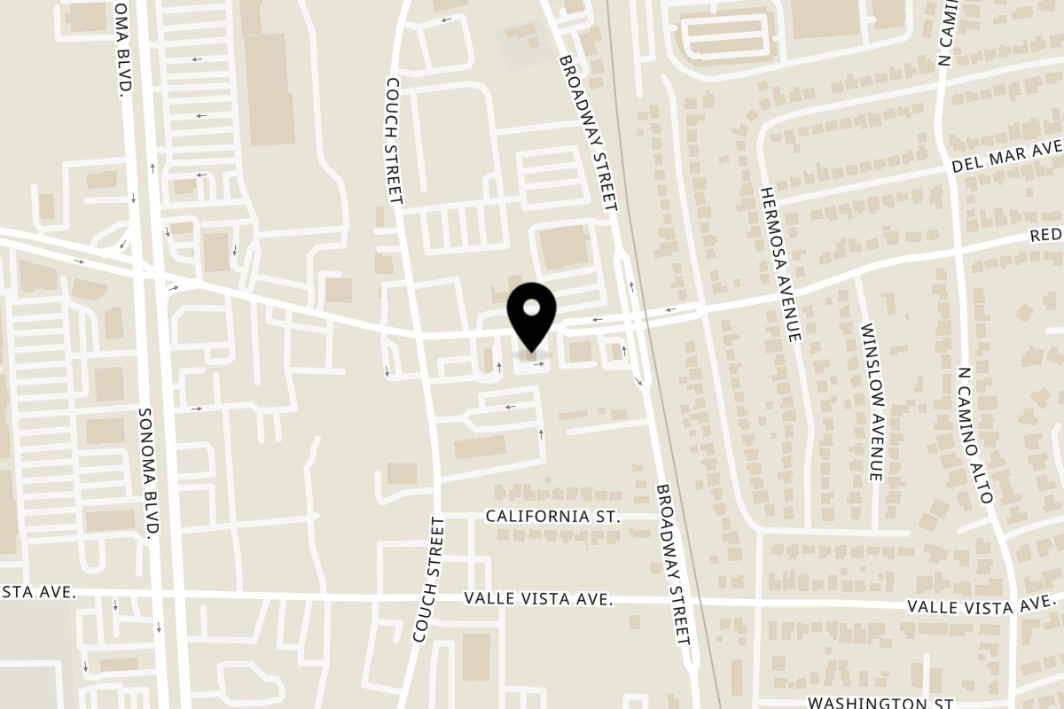Map showing the location of Five Star Burger Vallejo on 1015 Redwood St in Vallejo